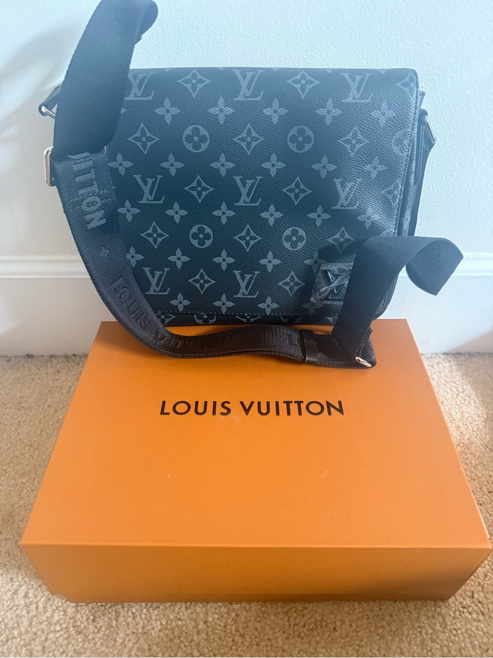 Louis Vuitton Black Monogram Eclipse Messenger Bag